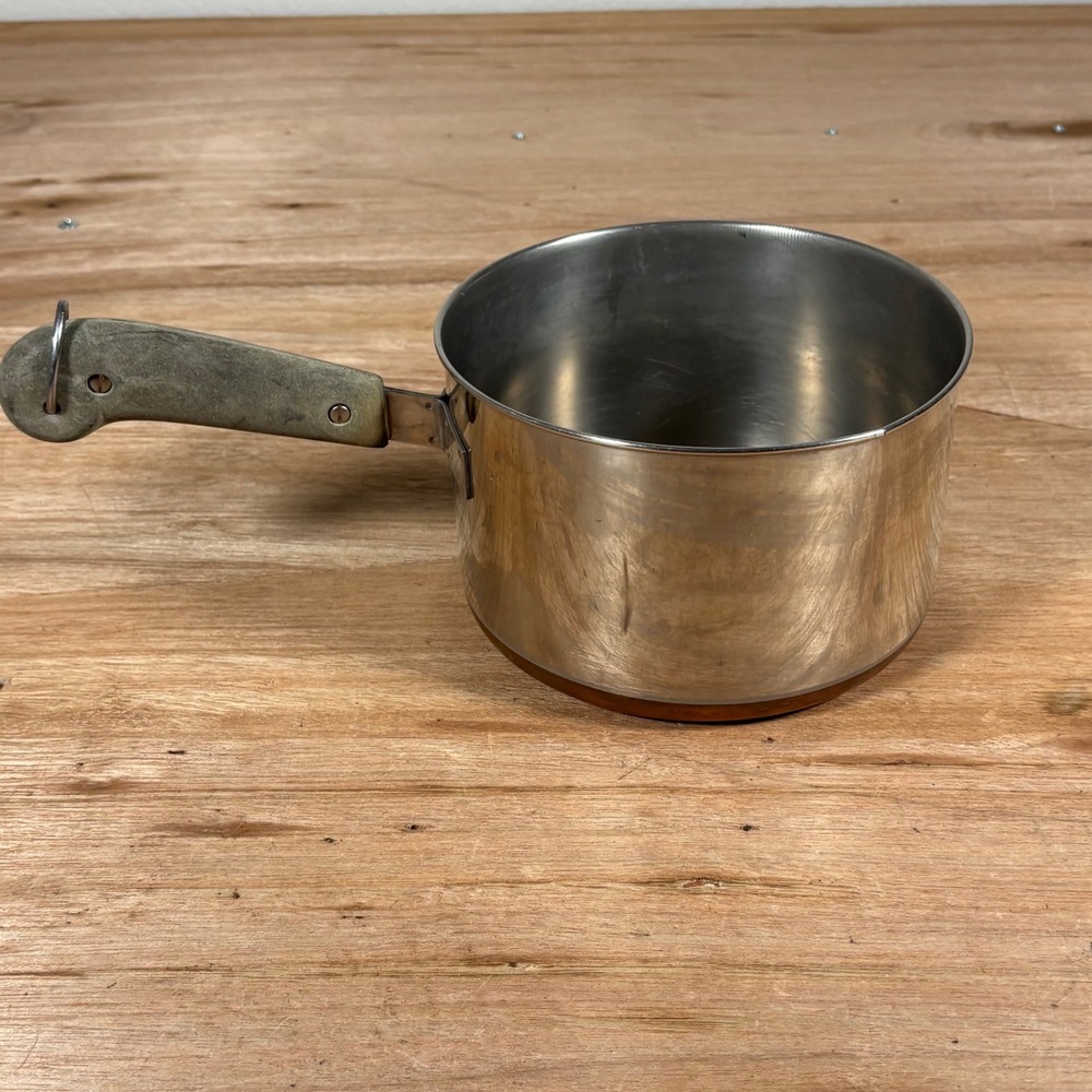 Vintage Revere Ware 1801 Copper Clad Stainless Steel 2 Quart Saucepan Clinton IL